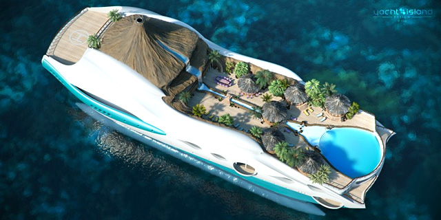 Yacht Design създаде яхта с водопади и палми