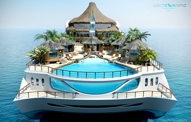 Yacht Design създаде яхта с водопади и палми