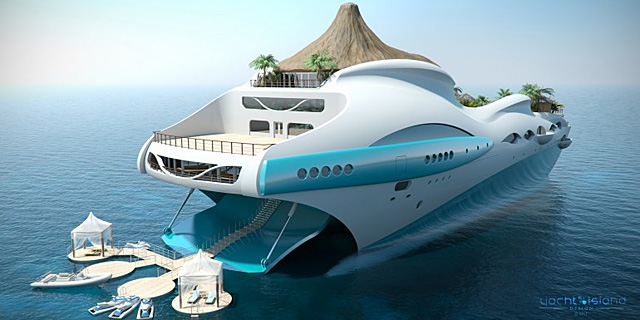 Yacht Design създаде яхта с водопади и палми